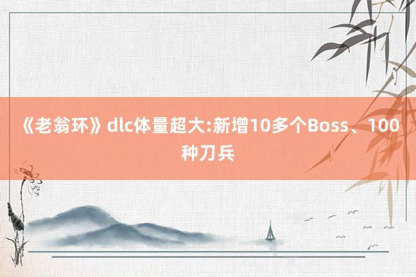 《老翁环》dlc体量超大:新增10多个Boss、100种刀兵